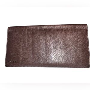 Fossil Brown Leather Women's Checkbook Cover